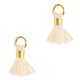 Mini Kwastje Ibiza style 0.7cm Gold-linen white